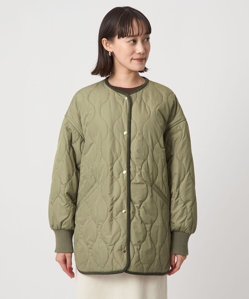 green label relaxing（グリーンレーベルリラクシング）の「［size SHORTあり］リバーシブル キルティング ブルゾン ウォッシャブル 撥水（ブルゾン・レディース・オリーブ/ブラック/ベージュ・SHORT/FREE）」の14枚目の写真