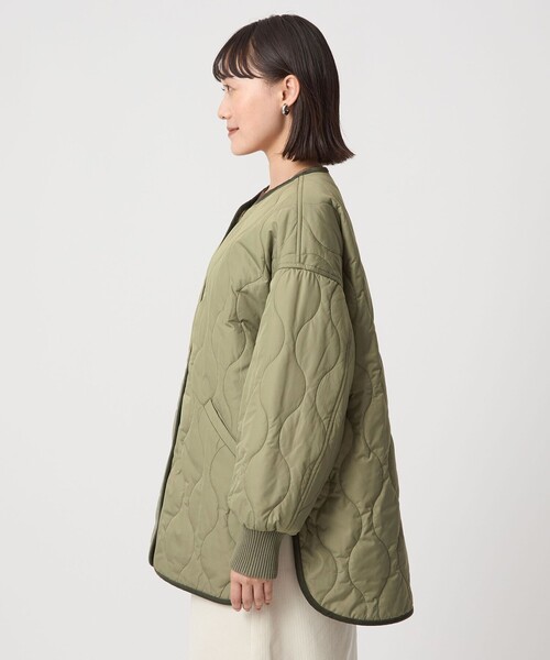 green label relaxing（グリーンレーベルリラクシング）の「［size SHORTあり］リバーシブル キルティング ブルゾン ウォッシャブル 撥水（ブルゾン・レディース・オリーブ/ブラック/ベージュ・SHORT/FREE）」の15枚目の写真