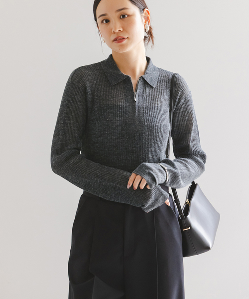 フロントジップシアーアルパカニット NOBLE｜フロントジップシアーアルパカニット | Rakuten Fashion(楽天