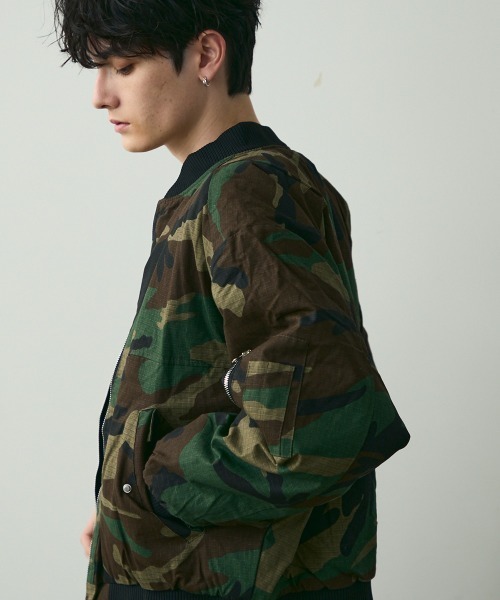 セール】Reversible MA-1 Blouson Camo & Black 2-Way Bomber Jacket