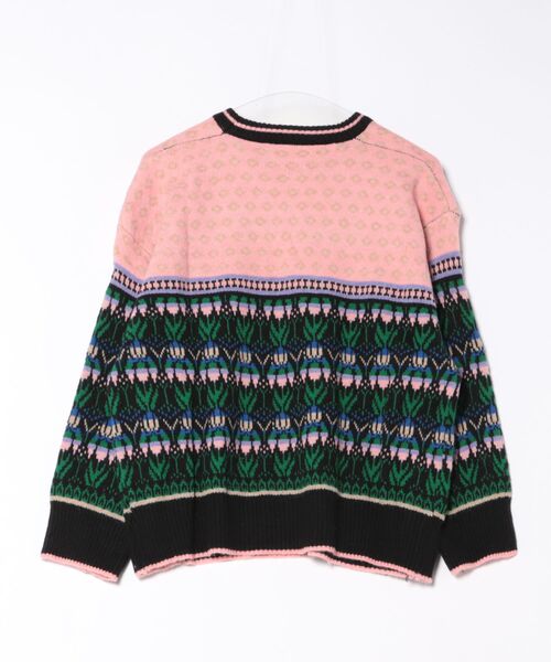 Lace Ladies(レースレディース)の「クルーネック ジャガード柄 長袖 ニット プルオーバー(ニット/セーター・レディース・ブルー/ピンク・FREE)」の3枚目の写真