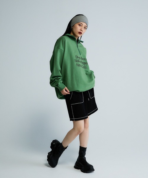 JEANASIS(ジーナシス)の「【Les Fleurs】ロゴハーフZIPスウェット/599001(スウェット・レディース・ブラック/グリーン/グレー/ネイビー・FREE)」の20枚目の写真