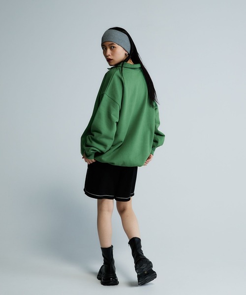 JEANASIS(ジーナシス)の「【Les Fleurs】ロゴハーフZIPスウェット/599001(スウェット・レディース・ブラック/グリーン/グレー/ネイビー・FREE)」の21枚目の写真