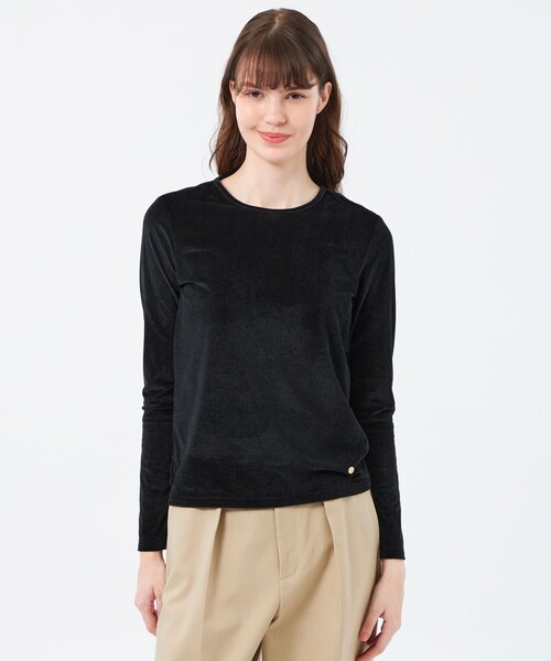 MACKINTOSH PHILOSOPHY(マッキントッシュ フィロソフィー)の「シアーベロアロングスリーブ(Tシャツ/カットソー・レディース・ベージュ系その他4/オフホワイト/ブラック・38)」の1枚目の写真
