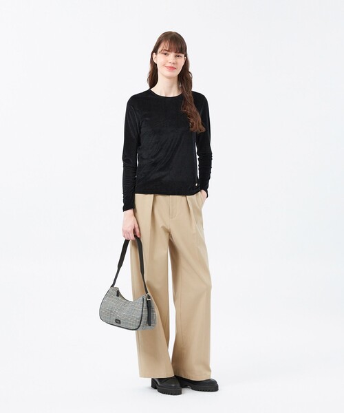 MACKINTOSH PHILOSOPHY(マッキントッシュ フィロソフィー)の「シアーベロアロングスリーブ(Tシャツ/カットソー・レディース・ベージュ系その他4/オフホワイト/ブラック・38)」の5枚目の写真