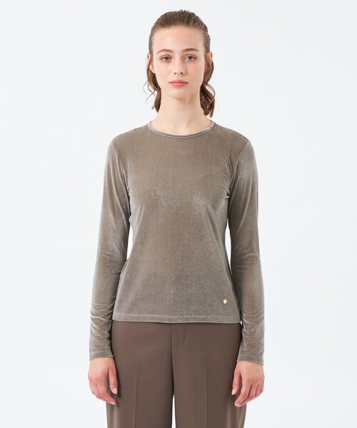 MACKINTOSH PHILOSOPHY(マッキントッシュ フィロソフィー)の「シアーベロアロングスリーブ(Tシャツ/カットソー・レディース・ベージュ系その他4/オフホワイト/ブラック・38)」の7枚目の写真