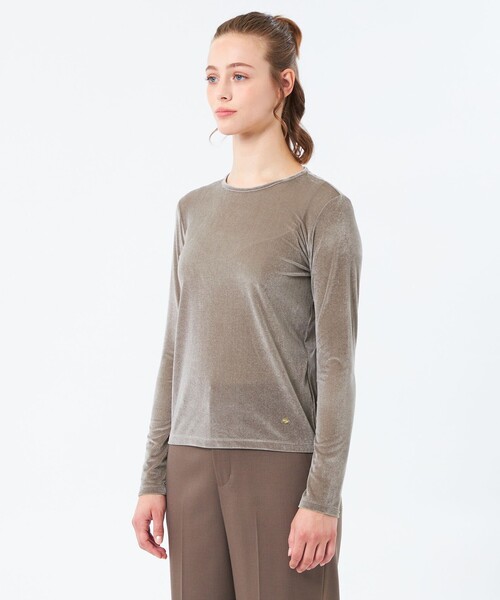 MACKINTOSH PHILOSOPHY(マッキントッシュ フィロソフィー)の「シアーベロアロングスリーブ(Tシャツ/カットソー・レディース・ベージュ系その他4/オフホワイト/ブラック・38)」の8枚目の写真