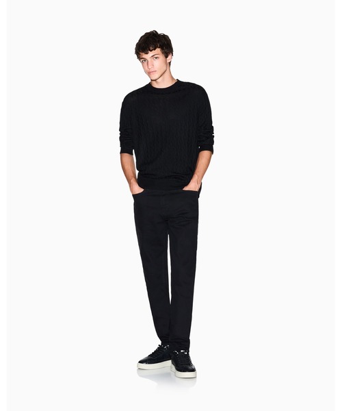 ARMANI EXCHANGE(アルマーニエクスチェンジ)の「【A|X アルマーニ エクスチェンジ】オールオーバージャカードロゴ ニットプルオーバー(ニット/セーター・メンズ・ブラック・X-SMALL/X-LARGE/LARGE/MEDIUM/SMALL)」の3枚目の写真