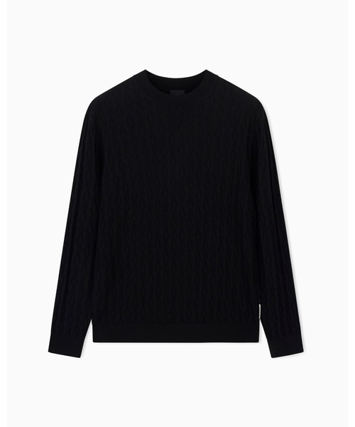 ARMANI EXCHANGE(アルマーニエクスチェンジ)の「【A|X アルマーニ エクスチェンジ】オールオーバージャカードロゴ ニットプルオーバー(ニット/セーター・メンズ・ブラック・X-SMALL/X-LARGE/LARGE/MEDIUM/SMALL)」の4枚目の写真