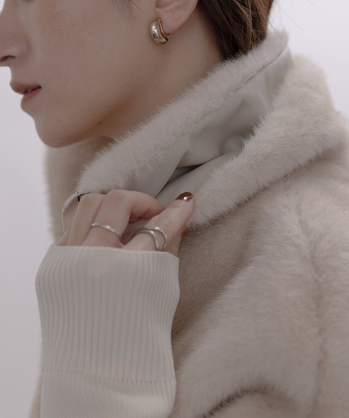 ミンクファー スタンドネックショートコート（その他アウター）｜Eimee