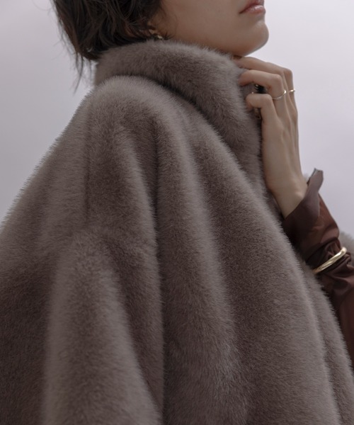 ミンクファー スタンドネックショートコート（その他アウター）｜Eimee