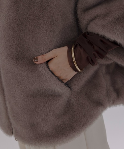 ミンクファー スタンドネックショートコート（その他アウター）｜Eimee