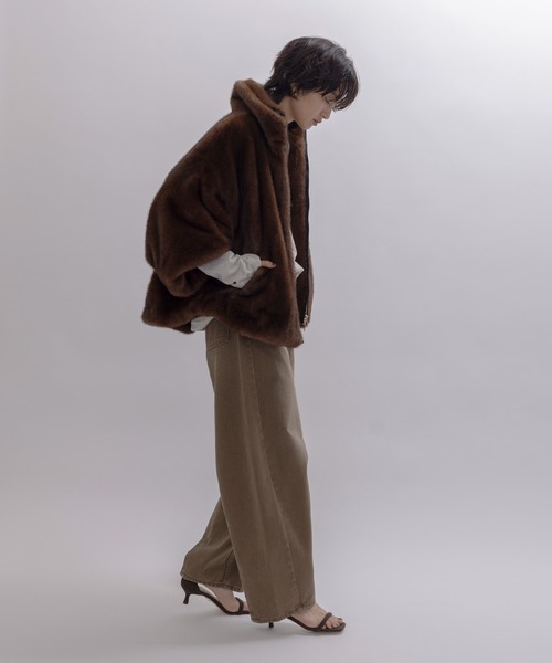 ミンクファー スタンドネックショートコート（その他アウター）｜Eimee