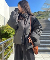 ARCADE | オーバーサイズ ショート丈 リブ付き ボリューム衿 エコダウンジャケット -ARCADE Limited Line-(ダウンジャケット/コート)