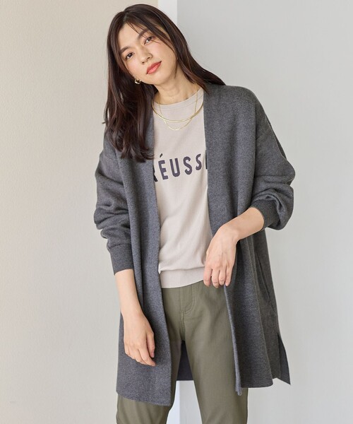 ANY(エニィ)の「トッパーニットカーデガン(カーディガン/ボレロ・レディース・ベージュ系/ライトグレー系・F)」の2枚目の写真