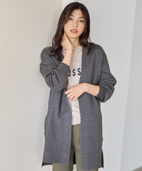 ANY(エニィ)の「トッパーニットカーデガン(カーディガン/ボレロ・レディース・ベージュ系/ライトグレー系・F)」の3枚目の写真