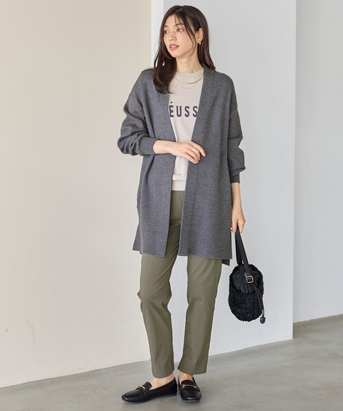 ANY(エニィ)の「トッパーニットカーデガン(カーディガン/ボレロ・レディース・ベージュ系/ライトグレー系・F)」の5枚目の写真