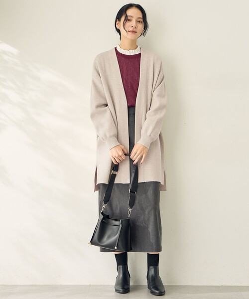 ANY(エニィ)の「トッパーニットカーデガン(カーディガン/ボレロ・レディース・ベージュ系/ライトグレー系・F)」の8枚目の写真