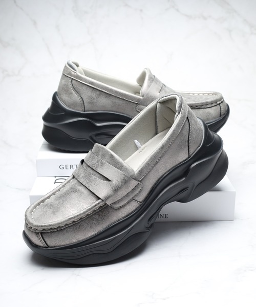 kitson(キットソン)の「Kitson ボリュームソール ローファー スニーカー スリッポン(ローファー・レディース・シルバー/ブラック・24.5cm/24cm/23.5cm/23cm)」の2枚目の写真