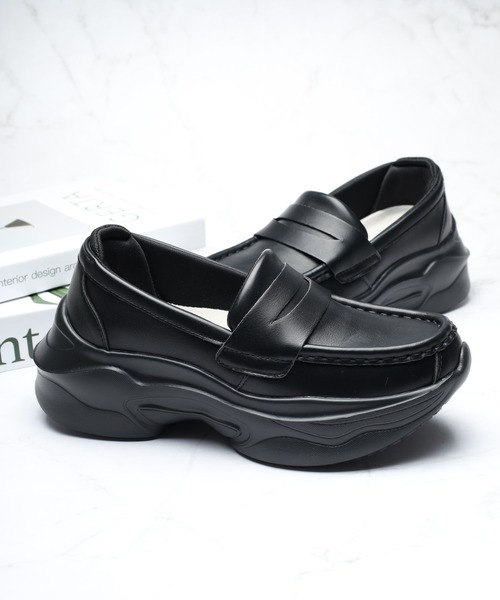 kitson(キットソン)の「Kitson ボリュームソール ローファー スニーカー スリッポン(ローファー・レディース・シルバー/ブラック・24.5cm/24cm/23.5cm/23cm)」の1枚目の写真
