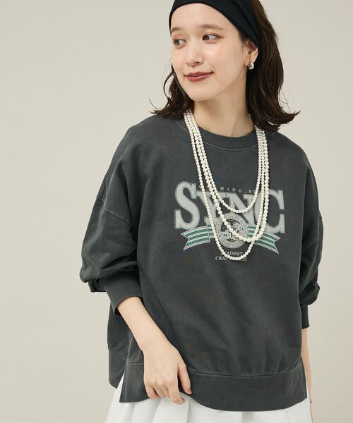 Green　Parks（グリーンパークス）の「アソートカレッジロゴ裏毛プルオーバー（スウェット・レディース・チャコールグレー/ホワイト系その他2/ネイビー/ベージュ・FREE）」の15枚目の写真