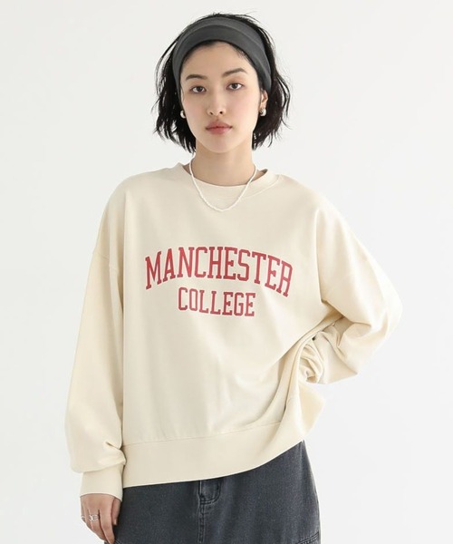 Green　Parks（グリーンパークス）の「アソートカレッジロゴ裏毛プルオーバー（スウェット・レディース・チャコールグレー/ホワイト系その他2/ネイビー/ベージュ・FREE）」の3枚目の写真
