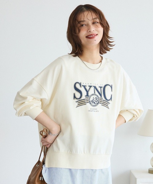 Green　Parks（グリーンパークス）の「アソートカレッジロゴ裏毛プルオーバー（スウェット・レディース・チャコールグレー/ホワイト系その他2/ネイビー/ベージュ・FREE）」の2枚目の写真