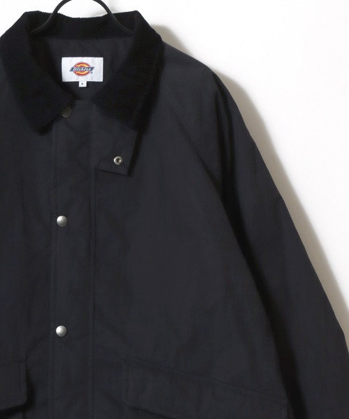Dickies（ディッキーズ）の「Dickies/ディッキーズ Hunting Jacket/オーバーサイズ ナイロン 襟コーデュロイ ハンティングジャケット/薄中綿ジャケット/ブルゾン/レディース メンズ（ブルゾン・メンズ・オリーブ/ブラック・M/L/XL）」の18枚目の写真