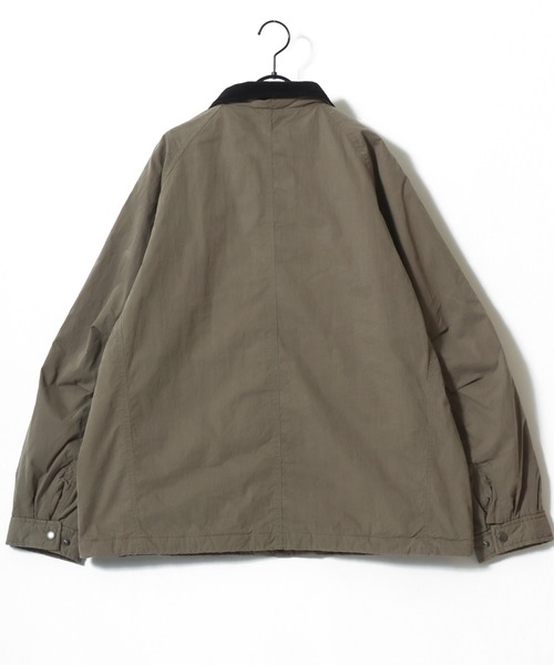 Dickies（ディッキーズ）の「Dickies/ディッキーズ Hunting Jacket/オーバーサイズ ナイロン 襟コーデュロイ ハンティングジャケット/薄中綿ジャケット/ブルゾン/レディース メンズ（ブルゾン・メンズ・オリーブ/ブラック・M/L/XL）」の4枚目の写真