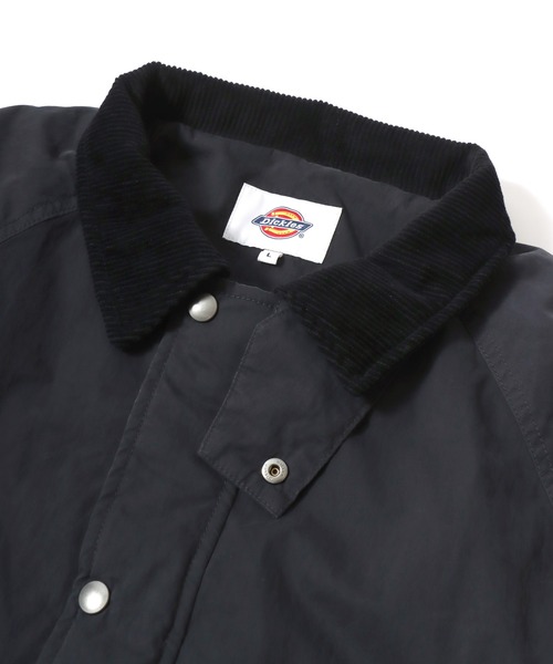 Dickies（ディッキーズ）の「Dickies/ディッキーズ Hunting Jacket/オーバーサイズ ナイロン 襟コーデュロイ ハンティングジャケット/薄中綿ジャケット/ブルゾン/レディース メンズ（ブルゾン・メンズ・オリーブ/ブラック・M/L/XL）」の5枚目の写真