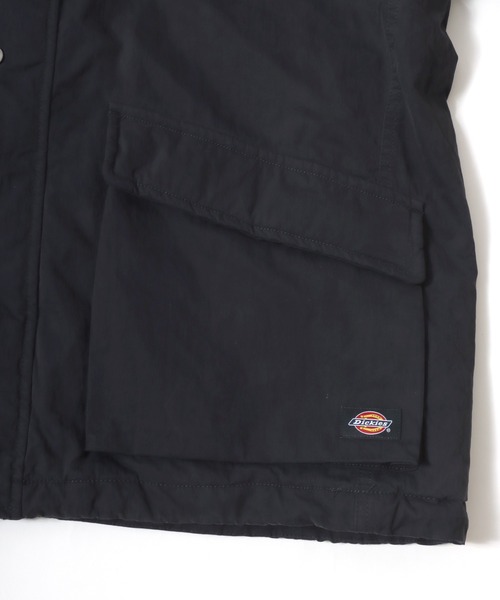 Dickies（ディッキーズ）の「Dickies/ディッキーズ Hunting Jacket/オーバーサイズ ナイロン 襟コーデュロイ ハンティングジャケット/薄中綿ジャケット/ブルゾン/レディース メンズ（ブルゾン・メンズ・オリーブ/ブラック・M/L/XL）」の9枚目の写真