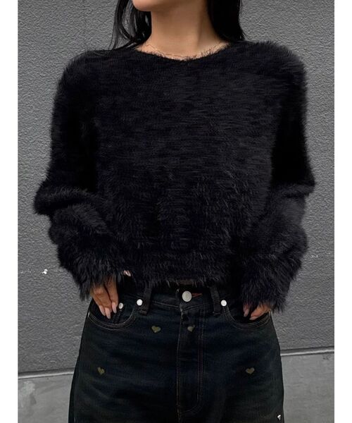 EMODA（エモダ）の「バッククロス2WAYニット（ニット/セーター・レディース・グレー/アイボリー/ブラック/ブルー・FREE）」の6枚目の写真