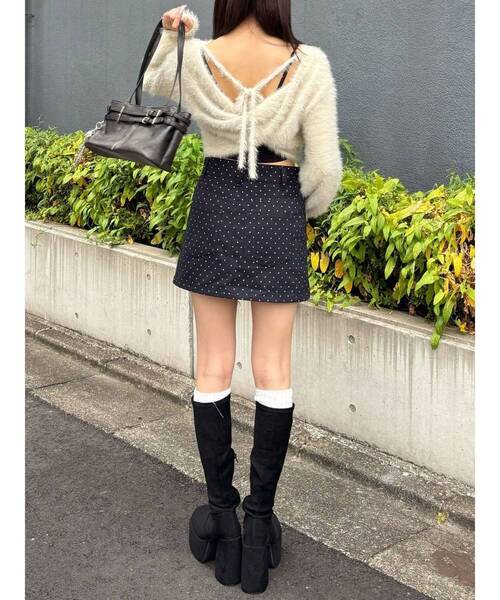 EMODA（エモダ）の「バッククロス2WAYニット（ニット/セーター・レディース・グレー/アイボリー/ブラック/ブルー・FREE）」の13枚目の写真