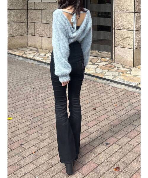 EMODA（エモダ）の「バッククロス2WAYニット（ニット/セーター・レディース・グレー/アイボリー/ブラック/ブルー・FREE）」の18枚目の写真