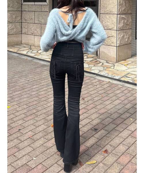 EMODA（エモダ）の「バッククロス2WAYニット（ニット/セーター・レディース・グレー/アイボリー/ブラック/ブルー・FREE）」の19枚目の写真