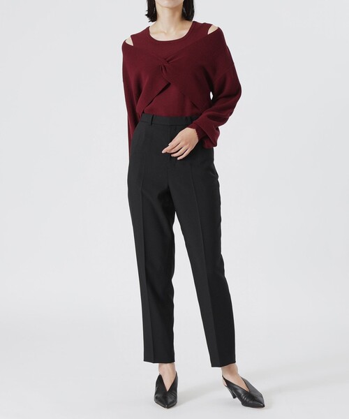 LOVELESS(ラブレス)の「フロントダーツテーパードパンツ(スラックス・レディース・ブラウン系その他3/ブラック・36/34)」の7枚目の写真