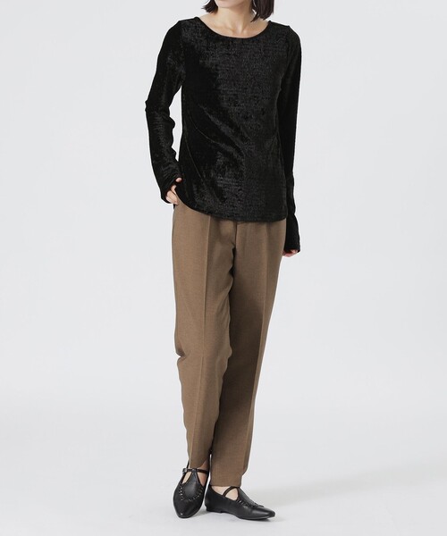 LOVELESS(ラブレス)の「フロントダーツテーパードパンツ(スラックス・レディース・ブラウン系その他3/ブラック・36/34)」の10枚目の写真