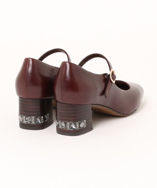 MACKINTOSH PHILOSOPHY（ﾏｯｷﾝﾄｯｼｭ ﾌｨﾛｿﾌｨｰ）の「ビジューヒールストラップパンプス（パンプス・レディース・ワイン/ブラック・23.0cm/23.5cm/24.0cm/22.5cm/22.0cm/24.5cm）」の3枚目の写真