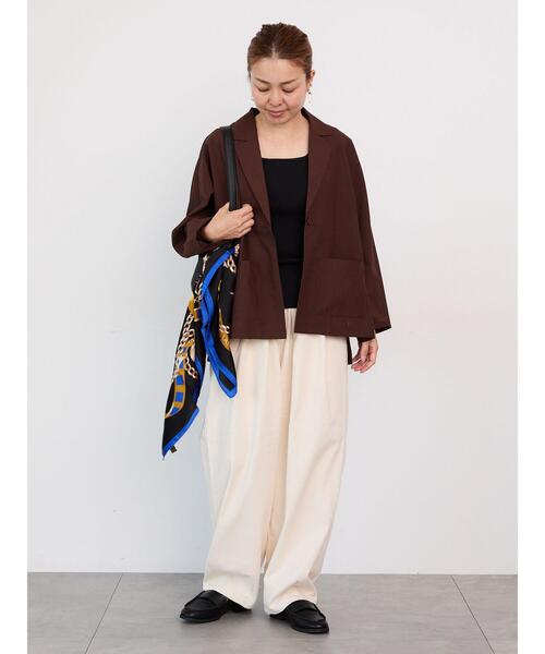 Lugnoncure（ルノンキュール）の「シアードルマンテーラードジャケット（ノーカラージャケット・レディース・ブラック/ブラウン/ベージュ・F）」の4枚目の写真