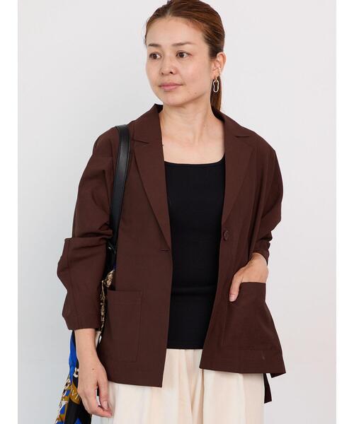 Lugnoncure（ルノンキュール）の「シアードルマンテーラードジャケット（ノーカラージャケット・レディース・ブラック/ブラウン/ベージュ・F）」の6枚目の写真