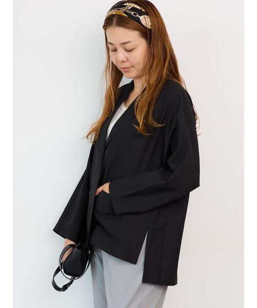 Lugnoncure（ルノンキュール）の「シアードルマンテーラードジャケット（ノーカラージャケット・レディース・ブラック/ブラウン/ベージュ・F）」の9枚目の写真