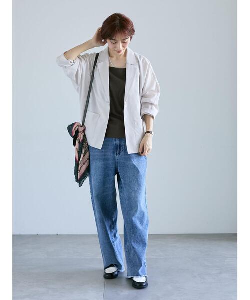 Lugnoncure（ルノンキュール）の「シアードルマンテーラードジャケット（ノーカラージャケット・レディース・ブラック/ブラウン/ベージュ・F）」の10枚目の写真