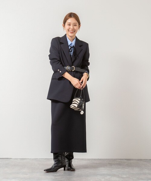 NOLLEY’S（ノーリーズ）の「《セットアップ対応》ウォッシャブルエアボールタイトスカート（スカート・レディース・ブラック/チャコールグレー・34/36/38）」の3枚目の写真