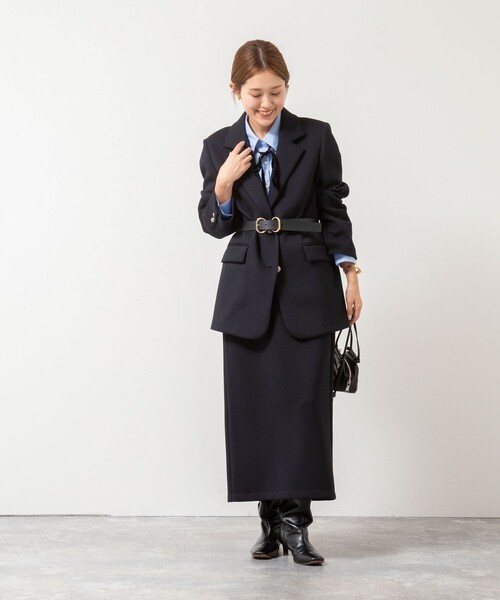 NOLLEY’S（ノーリーズ）の「《セットアップ対応》ウォッシャブルエアボールタイトスカート（スカート・レディース・ブラック/チャコールグレー・34/36/38）」の4枚目の写真