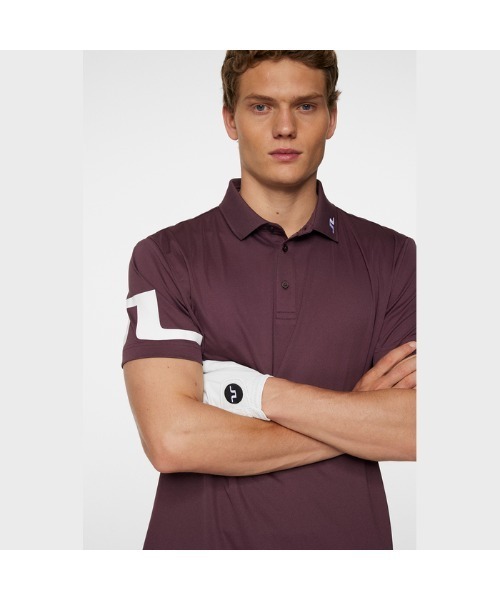 J.LINDEBERG(ジェイリンドバーグ)の「【J.LINDEBERG/GOLF】袖JLロゴポロ(ポロシャツ・メンズ・インディゴブルー/パープル/ホワイト系/ターコイズブルー/レッド系・44/46)」の4枚目の写真
