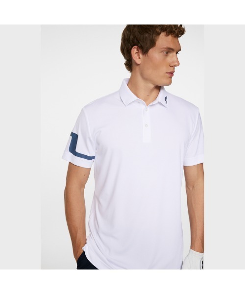 J.LINDEBERG(ジェイリンドバーグ)の「【J.LINDEBERG/GOLF】袖JLロゴポロ(ポロシャツ・メンズ・インディゴブルー/パープル/ホワイト系/ターコイズブルー/レッド系・44/46)」の16枚目の写真