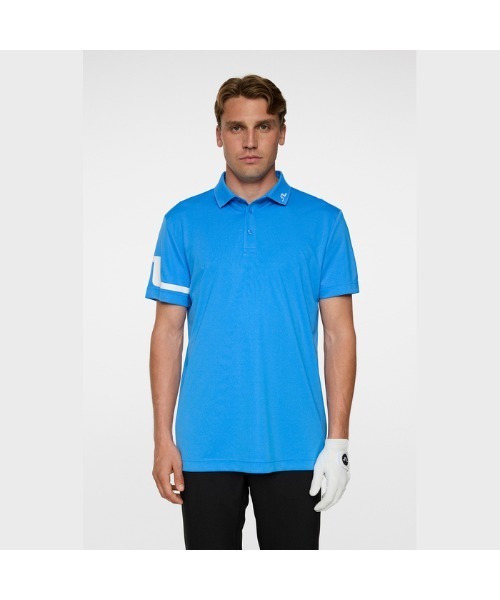 J.LINDEBERG(ジェイリンドバーグ)の「【J.LINDEBERG/GOLF】袖JLロゴポロ(ポロシャツ・メンズ・インディゴブルー/パープル/ホワイト系/ターコイズブルー/レッド系・44/46)」の12枚目の写真