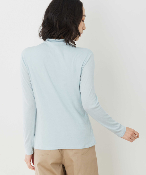 DECOY SINCE 1981（デコイシンスイチキュウハチイチ）の「コットンガーゼハイネック【綿100%】（Tシャツ/カットソー・レディース・サックスブルー/ホワイト/ネイビー/グレー・M/L）」の9枚目の写真