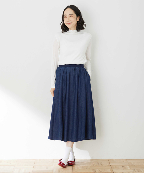 DECOY SINCE 1981（デコイシンスイチキュウハチイチ）の「コットンガーゼハイネック【綿100%】（Tシャツ/カットソー・レディース・サックスブルー/ホワイト/ネイビー/グレー・M/L）」の16枚目の写真