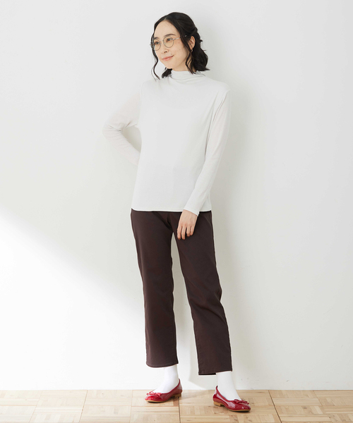 DECOY SINCE 1981（デコイシンスイチキュウハチイチ）の「コットンガーゼハイネック【綿100%】（Tシャツ/カットソー・レディース・サックスブルー/ホワイト/ネイビー/グレー・M/L）」の17枚目の写真